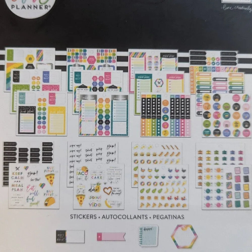 NWT 574 Happy Planner 'Meal Planning' Multi Pack Stickers Sticky Notes Food HTF